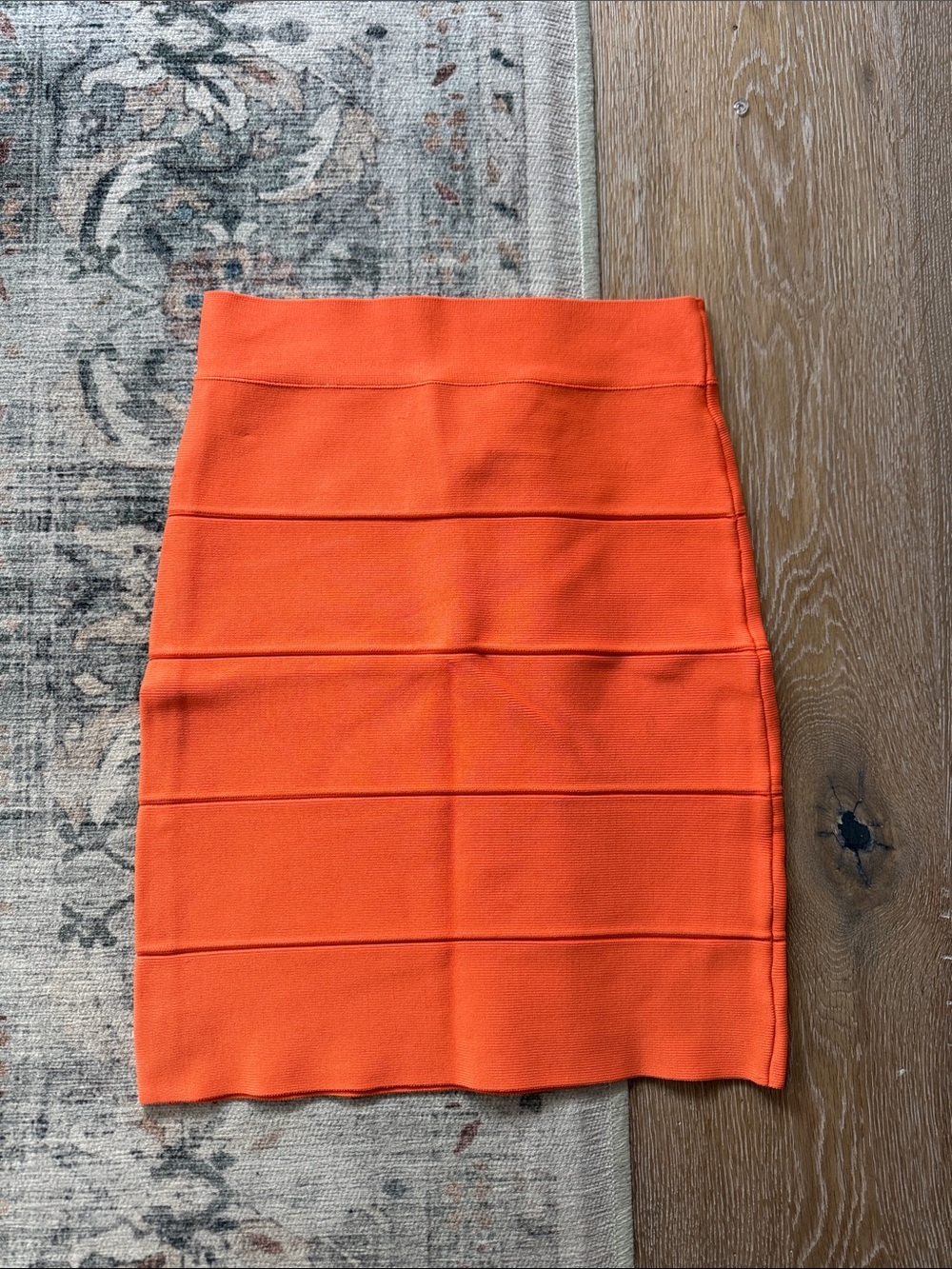 BCBGMaxAzria clementine Orange Bandage Pencil Skirt small vintage